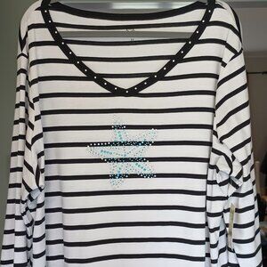 NWT Ladies 3X Coastal Starfish Blouse